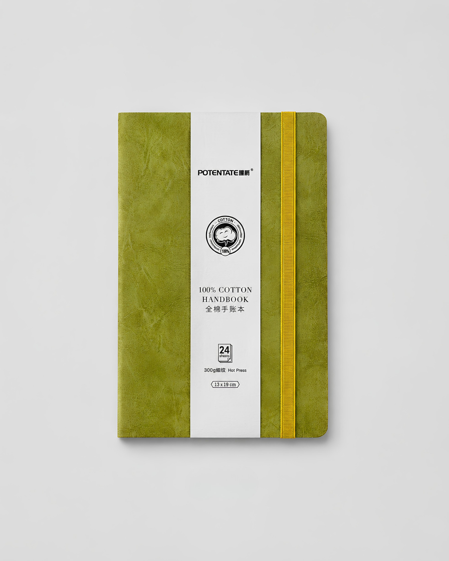 PU Watercolor Handbook – Green | 13 x 19 cm