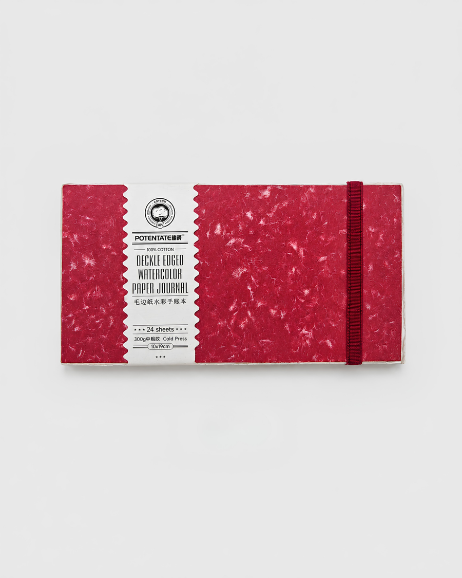 Deckle Edge Watercolor Handbook – Red | 10 x 19 cm