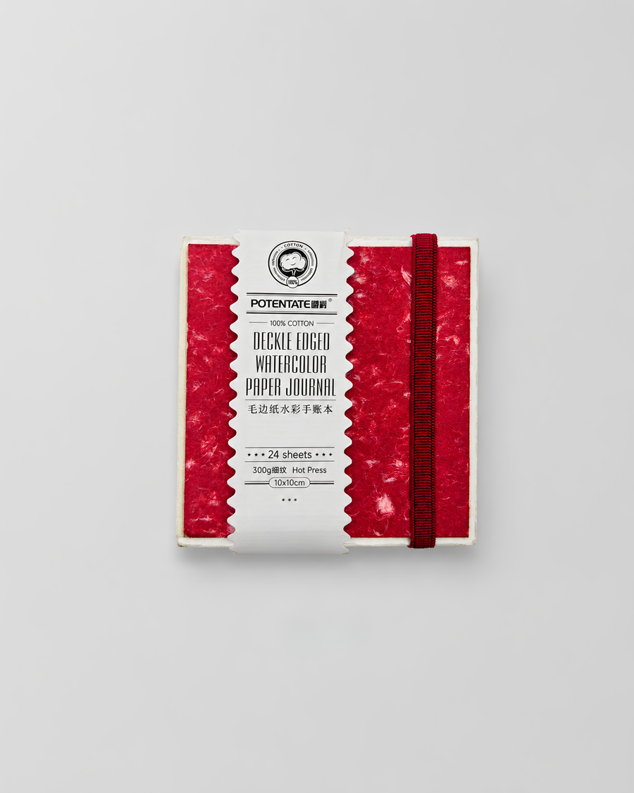 Deckle Edge Watercolor Handbook – Red | 10 x 10 cm