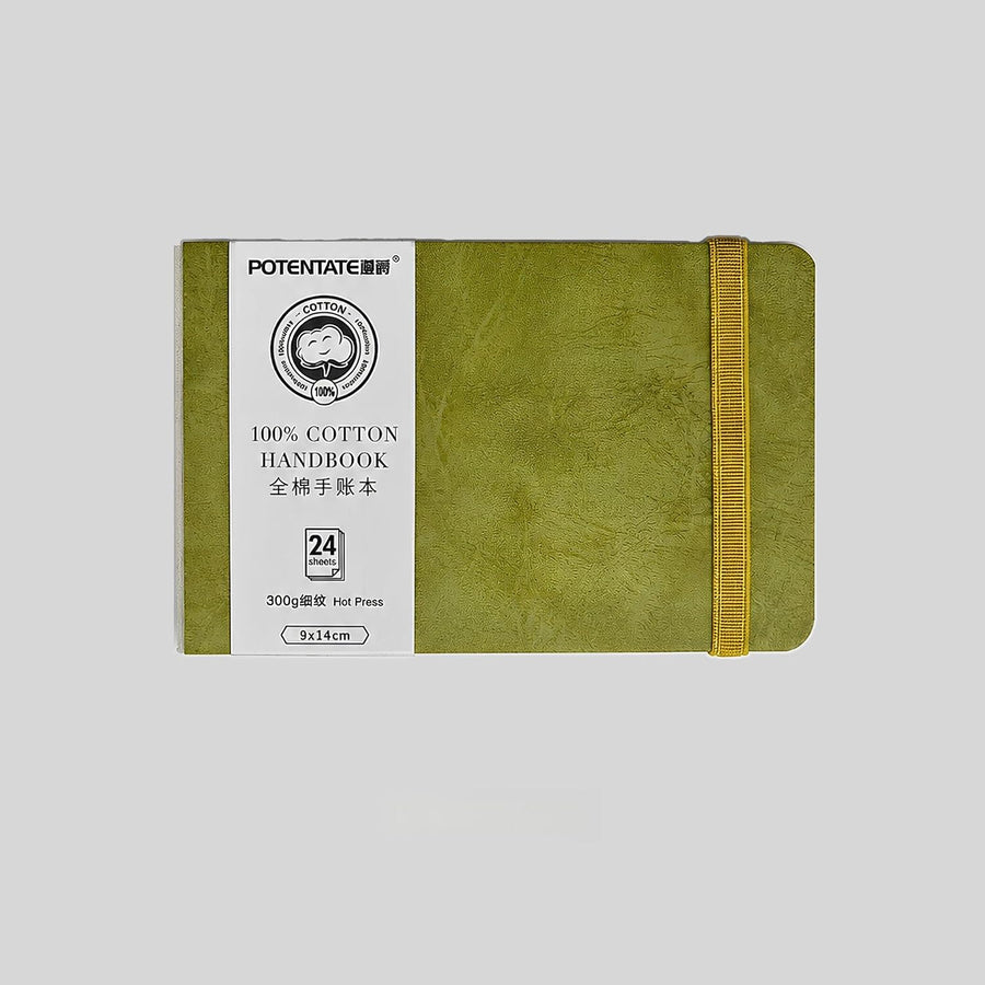 PU Watercolor Handbook – Green | 9 x 14 cm
