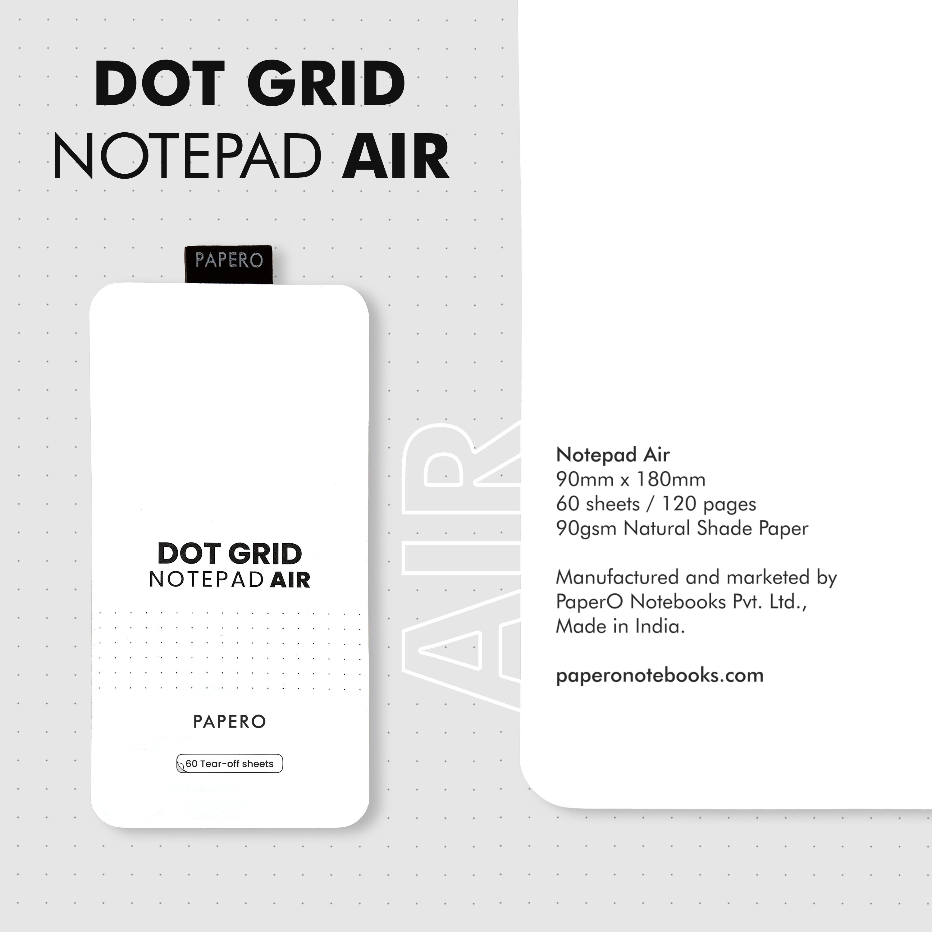 Dot Grid Notepad Air  | 9 x 18 cm | 60 Sheets