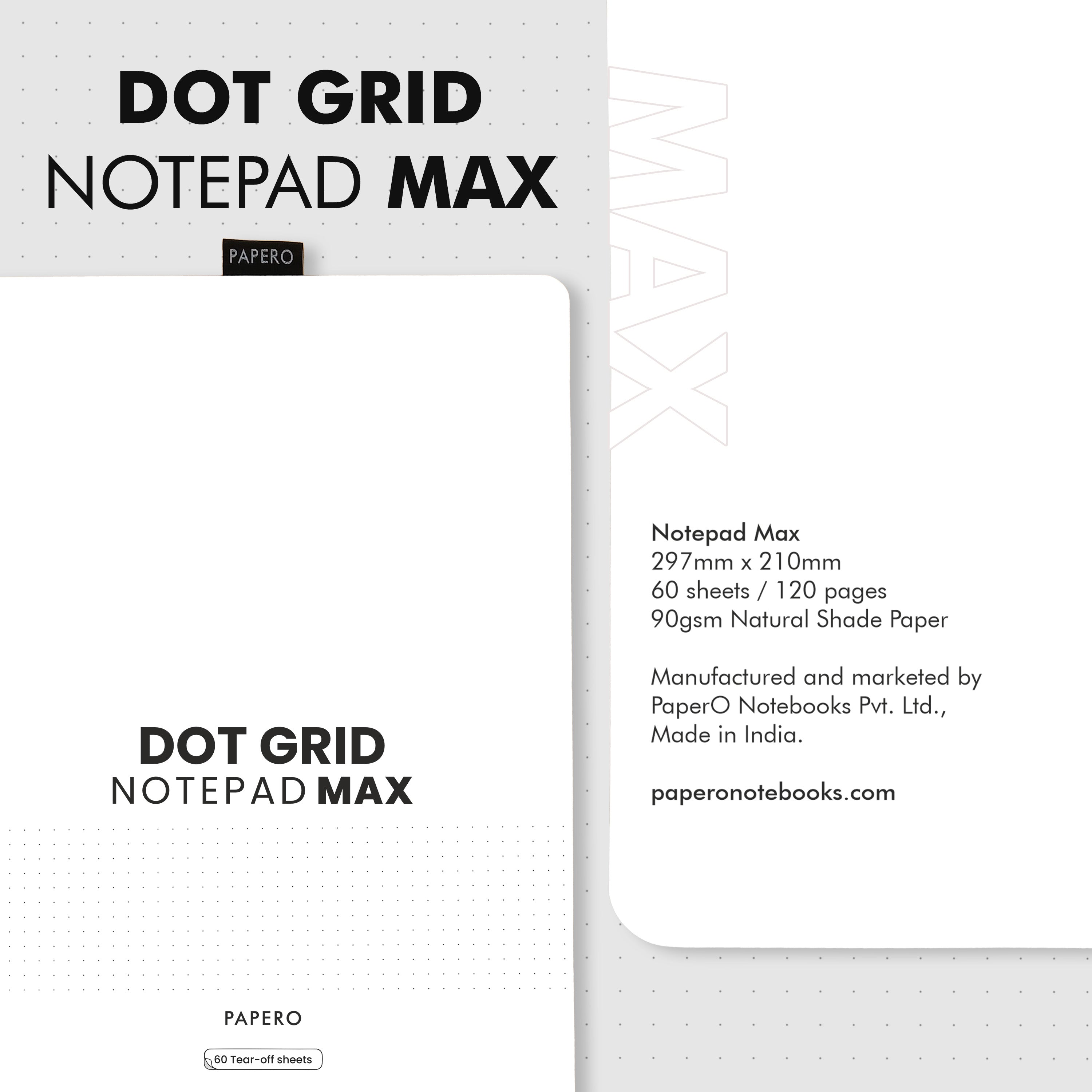 Dot Grid Notepad Max | 29.7 x 21 cm | 60 Sheets